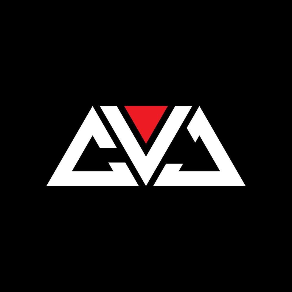 diseño de logotipo de letra triangular cvj con forma de triángulo. monograma de diseño de logotipo de triángulo cvj. plantilla de logotipo de vector de triángulo cvj con color rojo. logotipo triangular cvj logotipo simple, elegante y lujoso. cvj