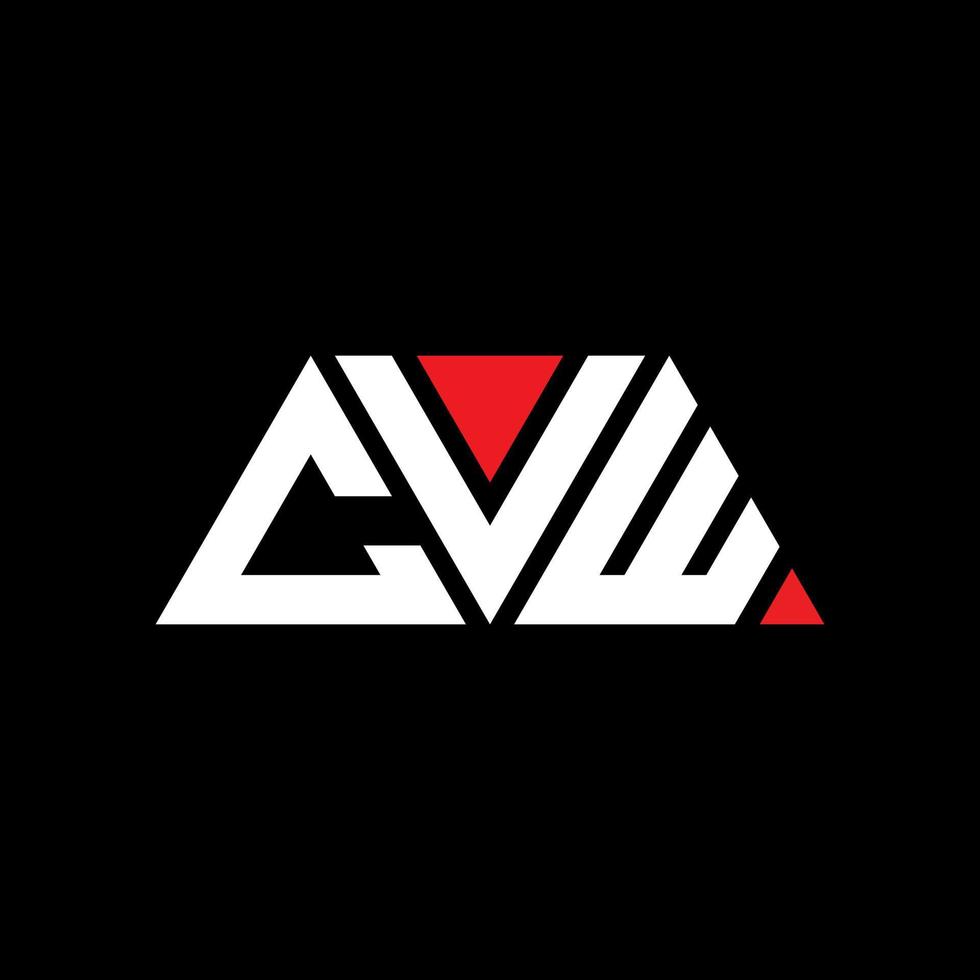 diseño de logotipo de letra triangular cvw con forma de triángulo. monograma de diseño de logotipo de triángulo cvw. plantilla de logotipo de vector de triángulo cvw con color rojo. logotipo triangular cvw logotipo simple, elegante y lujoso. CVW