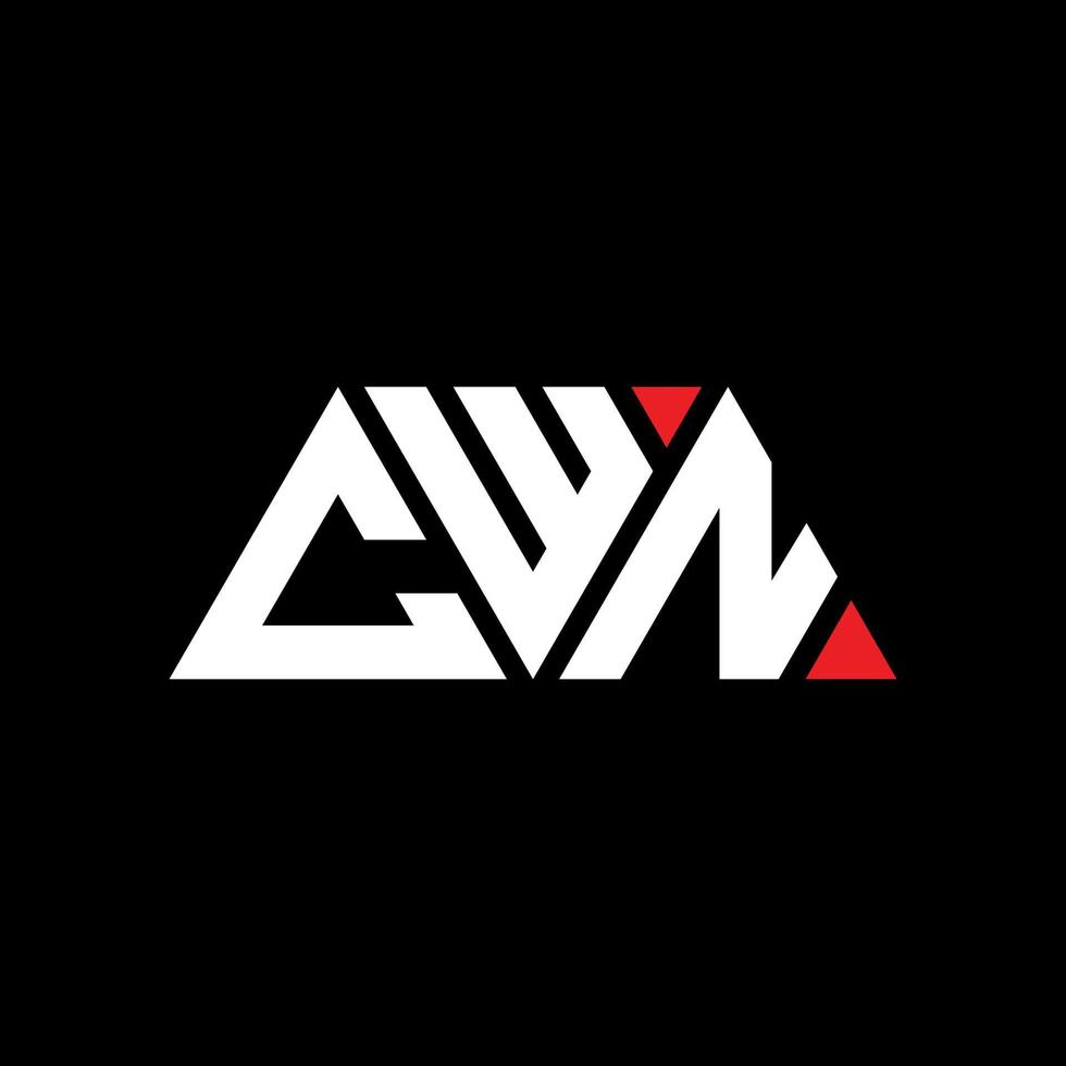 diseño de logotipo de letra de triángulo cwn con forma de triángulo. monograma de diseño de logotipo de triángulo cwn. plantilla de logotipo de vector de triángulo cwn con color rojo. logotipo triangular cwn logotipo simple, elegante y lujoso. cwn