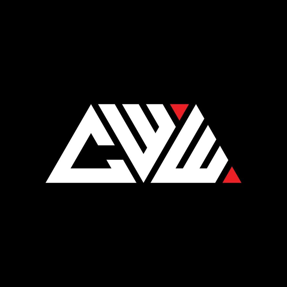 cww diseño de logotipo de letra triangular con forma de triángulo. monograma de diseño de logotipo de triángulo cww. plantilla de logotipo de vector de triángulo cww con color rojo. logotipo triangular cww logotipo simple, elegante y lujoso. cww