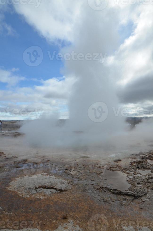 Beautiful Look at a Crater and Strokkur Geyser photo