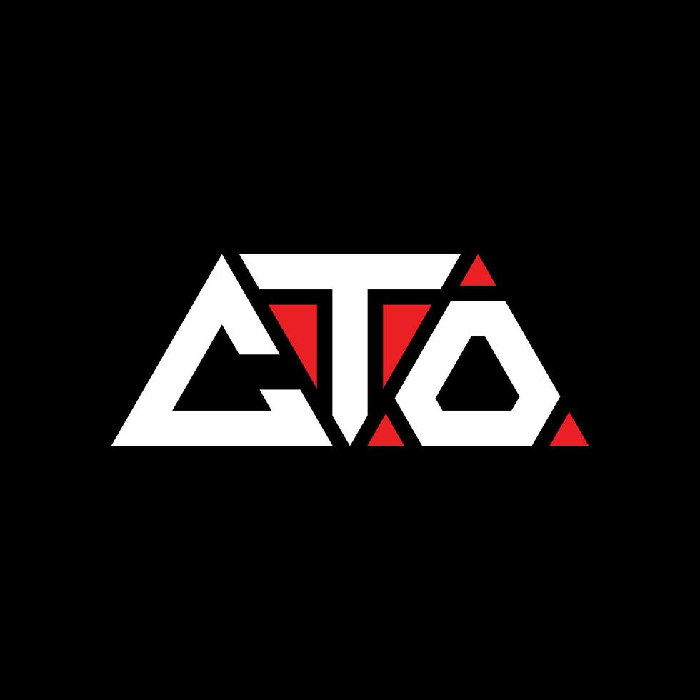 CTO triangle letter logo design with triangle shape. CTO triangle logo