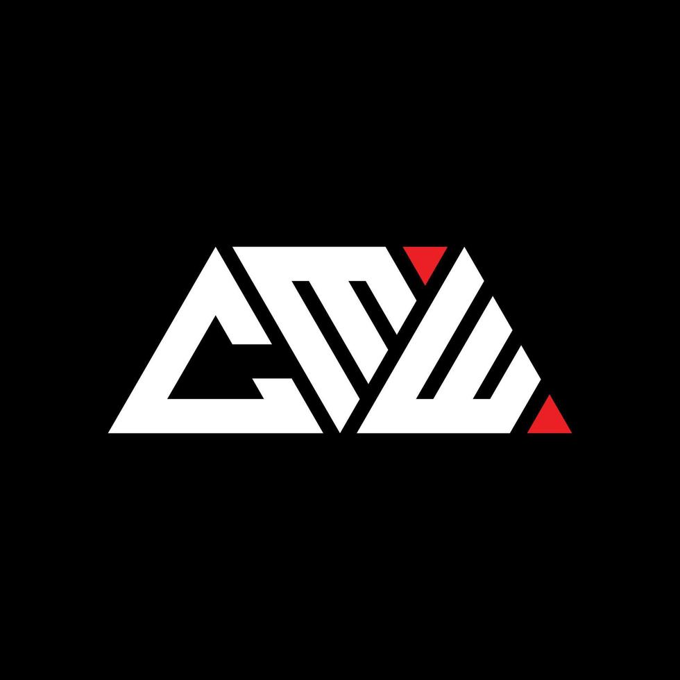 diseño de logotipo de letra triangular cmw con forma de triángulo. monograma de diseño de logotipo de triángulo cmw. plantilla de logotipo de vector de triángulo cmw con color rojo. logotipo triangular cmw logotipo simple, elegante y lujoso. cmw