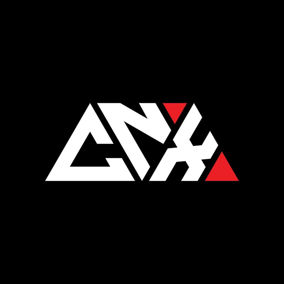 CNX triangle letter logo design with triangle shape. CNX triangle logo design monogram. CNX triangle vector logo template with red color. CNX triangular logo Simple, Elegant, and Luxurious Logo. CNX