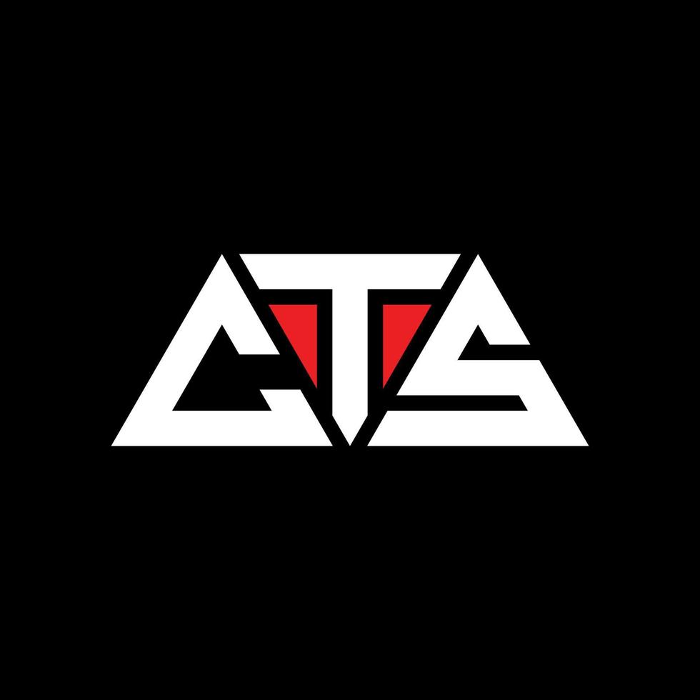 CTS triangle letter logo design with triangle shape. CTS triangle logo design monogram. CTS triangle vector logo template with red color. CTS triangular logo Simple, Elegant, and Luxurious Logo. CTS