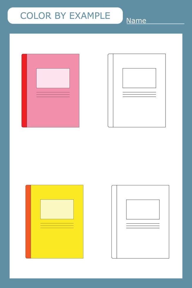 libro para colorear de un cuaderno. juegos creativos educativos para niños en edad preescolar vector