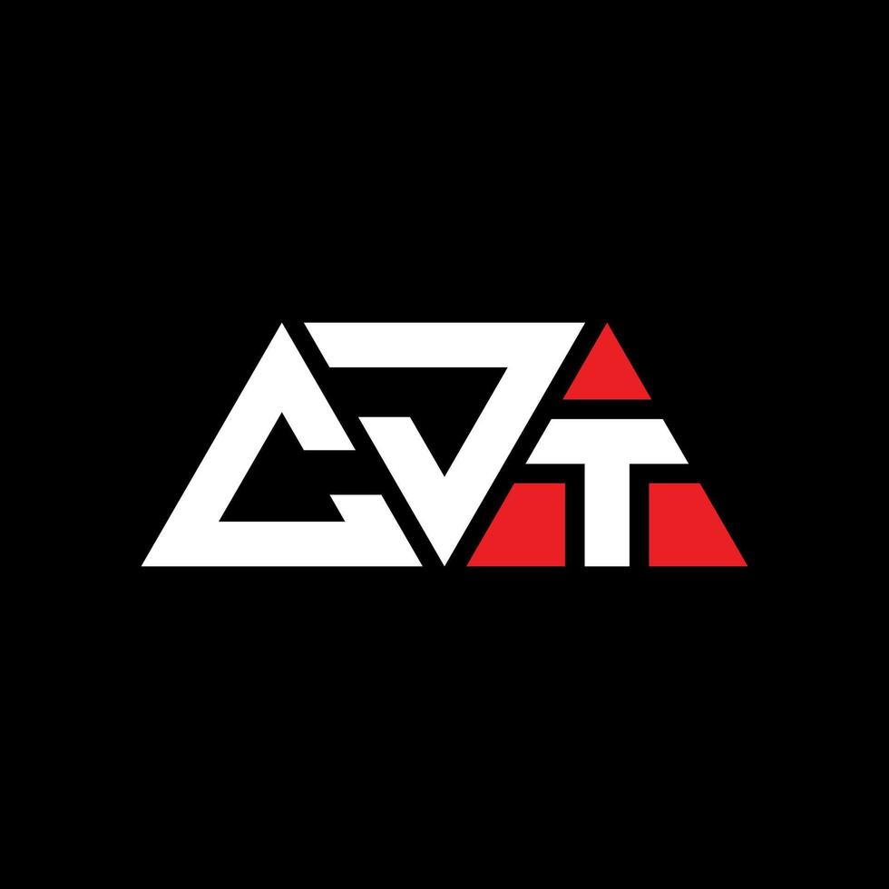 CJT triangle letter logo design with triangle shape. CJT triangle logo design monogram. CJT triangle vector logo template with red color. CJT triangular logo Simple, Elegant, and Luxurious Logo. CJT