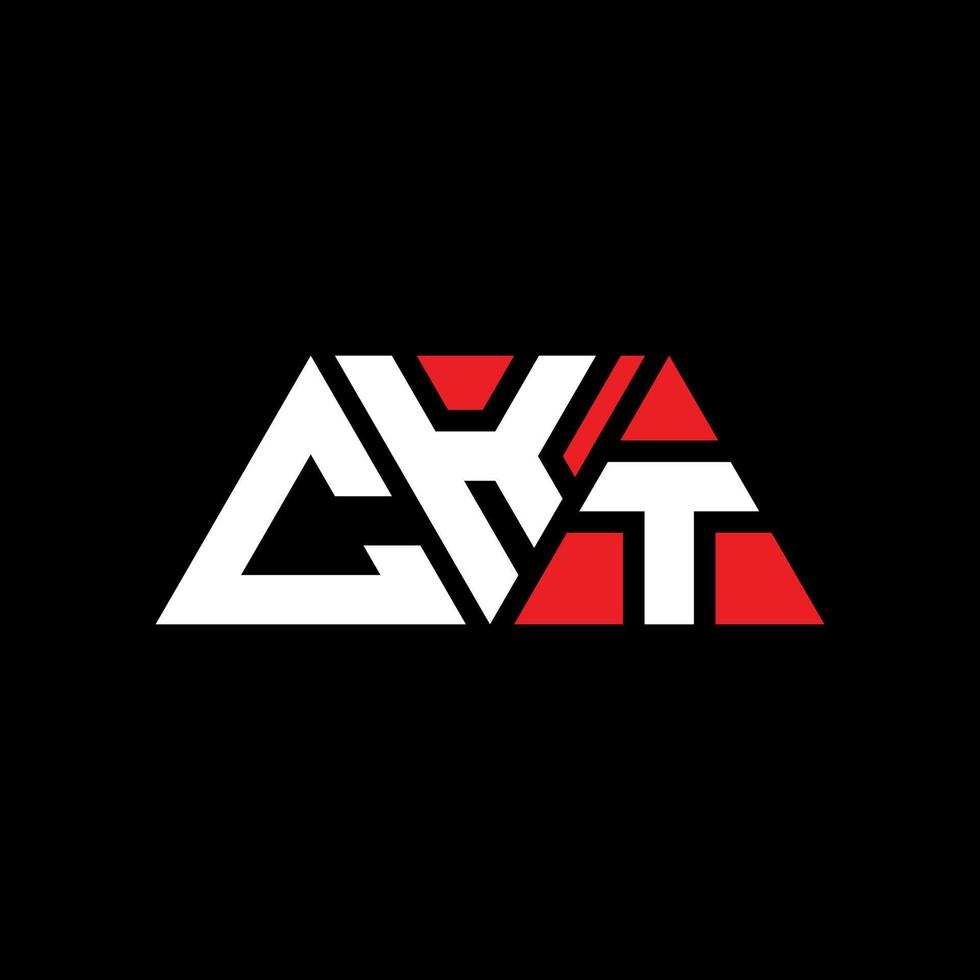 CKT triangle letter logo design with triangle shape. CKT triangle logo design monogram. CKT triangle vector logo template with red color. CKT triangular logo Simple, Elegant, and Luxurious Logo. CKT