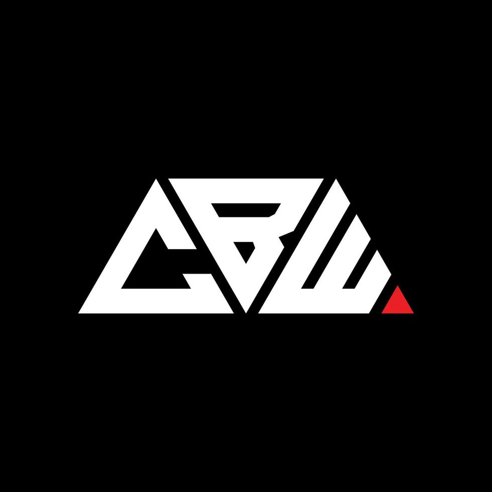 CBW triangle letter logo design with triangle shape. CBW triangle logo design monogram. CBW triangle vector logo template with red color. CBW triangular logo Simple, Elegant, and Luxurious Logo. CBW