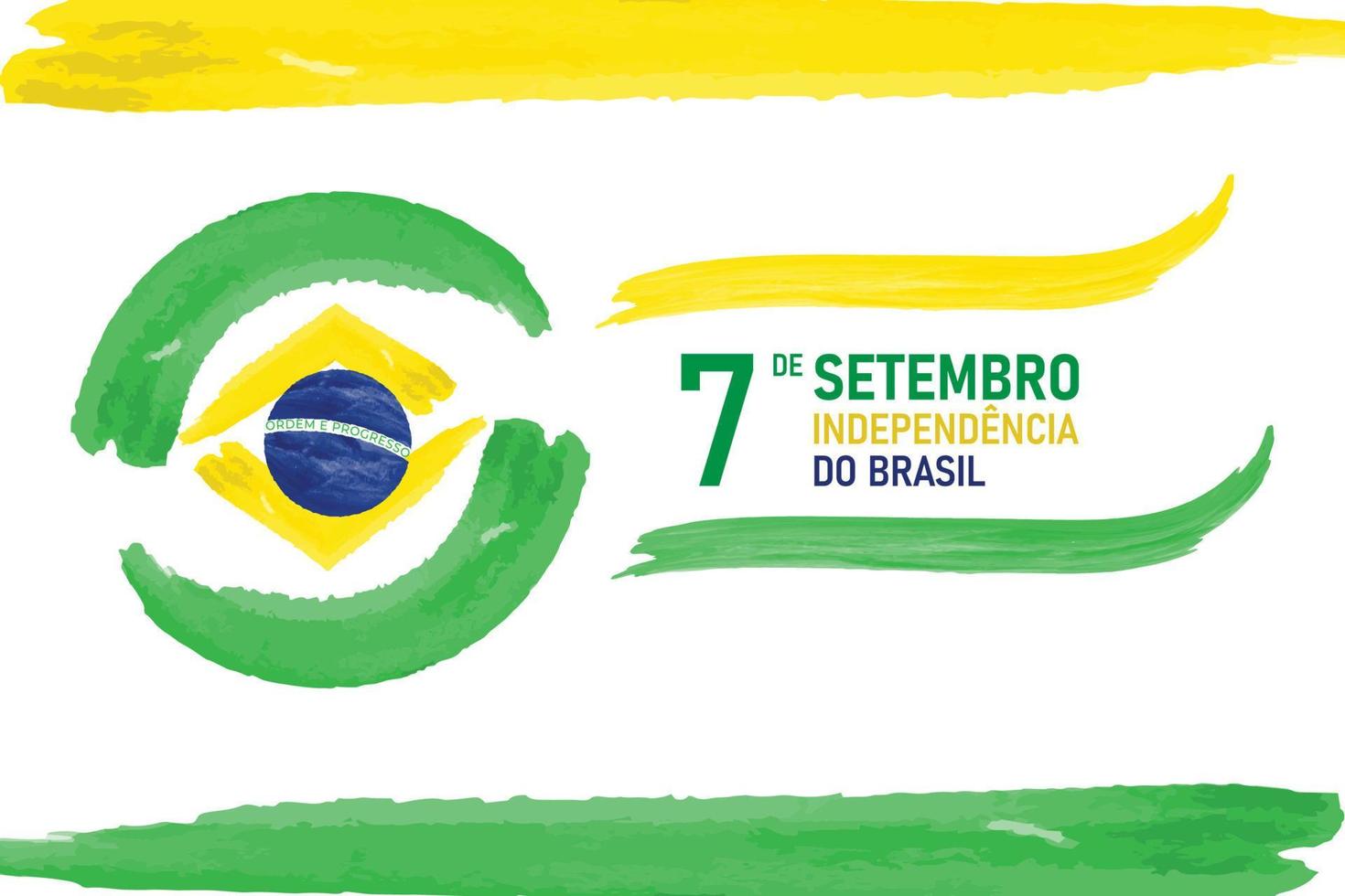 bandera de brasil. diseño del día nacional o del día de la independencia para la celebración brasileña. vector