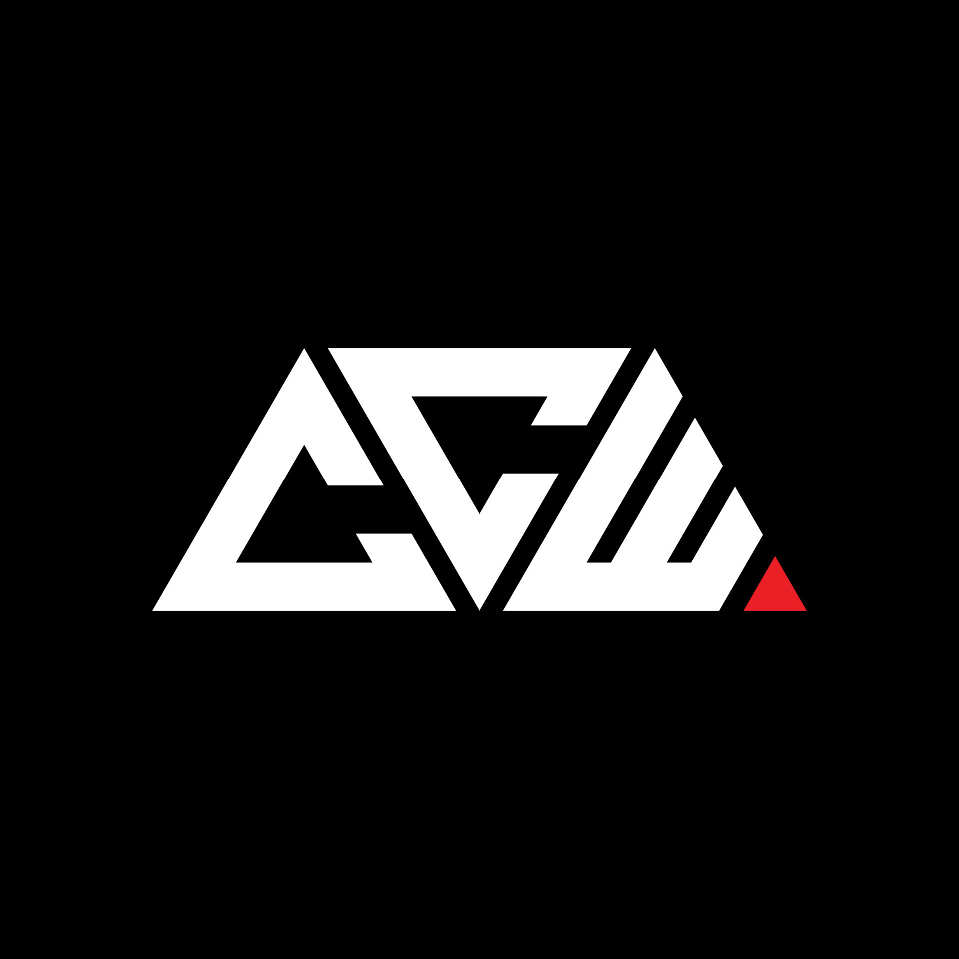 CCW triangle letter logo design with triangle shape. CCW triangle logo