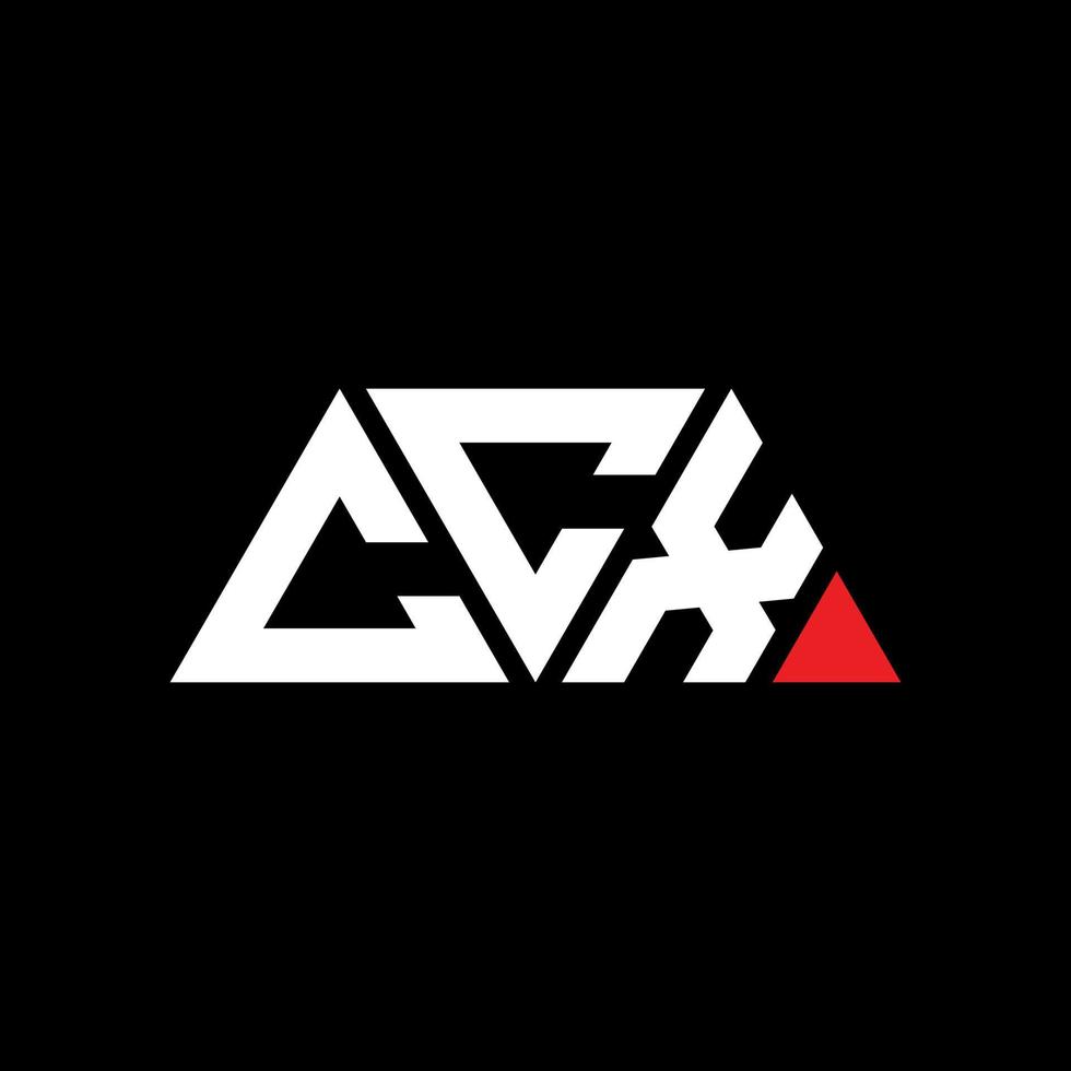 CCX triangle letter logo design with triangle shape. CCX triangle logo design monogram. CCX triangle vector logo template with red color. CCX triangular logo Simple, Elegant, and Luxurious Logo. CCX