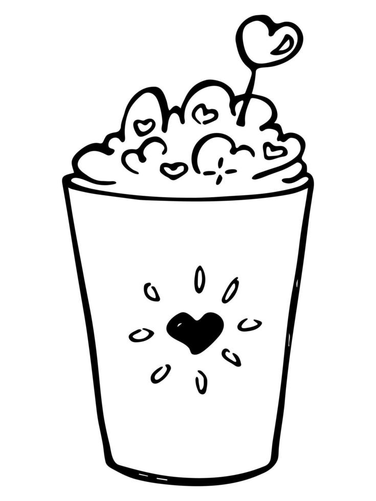 Cute milkshake illustration. Simple cup clipart. Pretty drink doodle vector