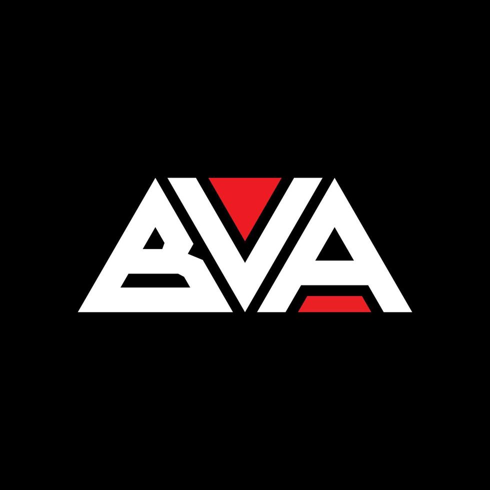 diseño de logotipo de letra triangular bva con forma de triángulo. monograma de diseño del logotipo del triángulo bva. plantilla de logotipo de vector de triángulo bva con color rojo. logotipo triangular bva logotipo simple, elegante y lujoso. bva