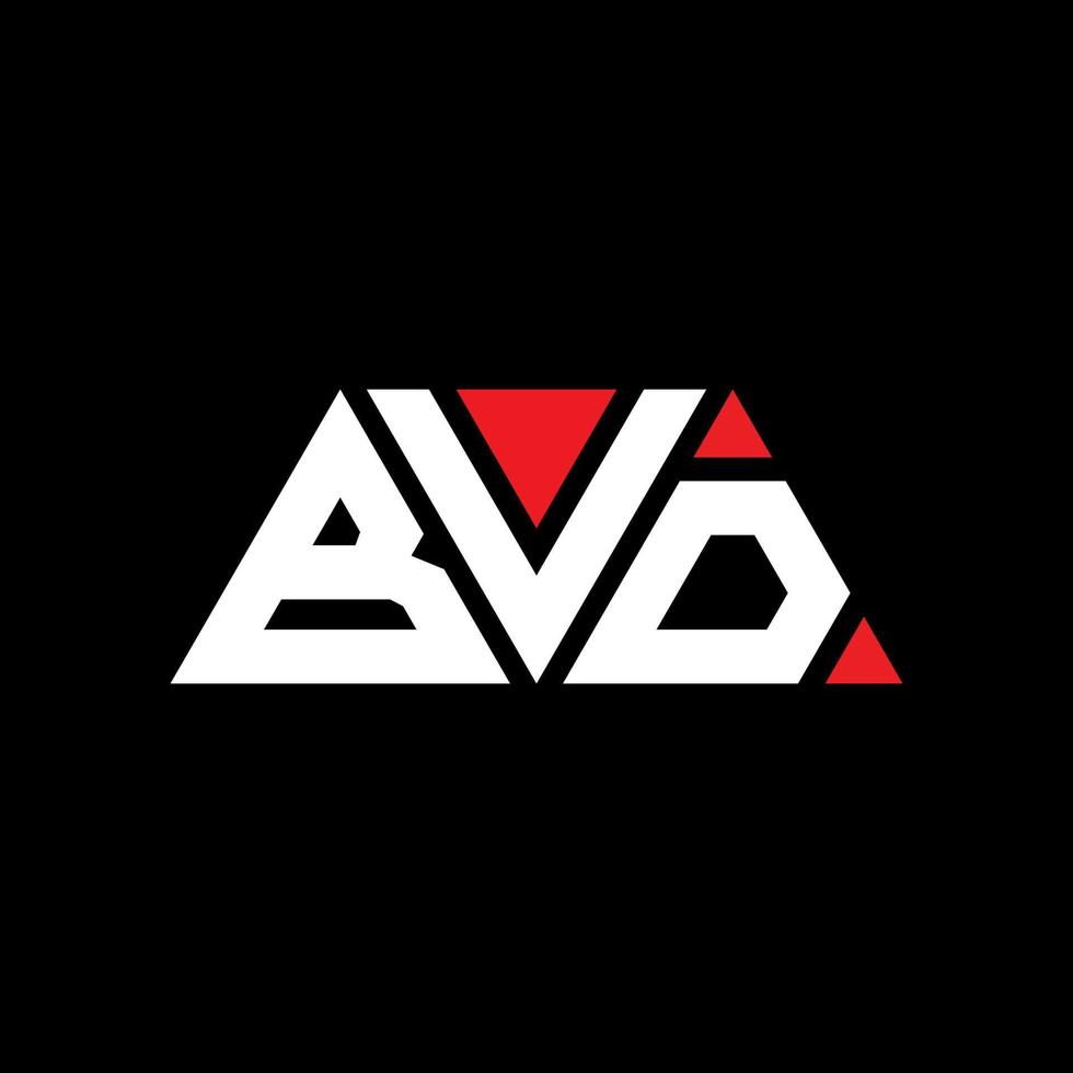 diseño de logotipo de letra de triángulo bvd con forma de triángulo. monograma de diseño de logotipo de triángulo bvd. plantilla de logotipo de vector de triángulo bvd con color rojo. logotipo triangular bvd logotipo simple, elegante y lujoso. bvd