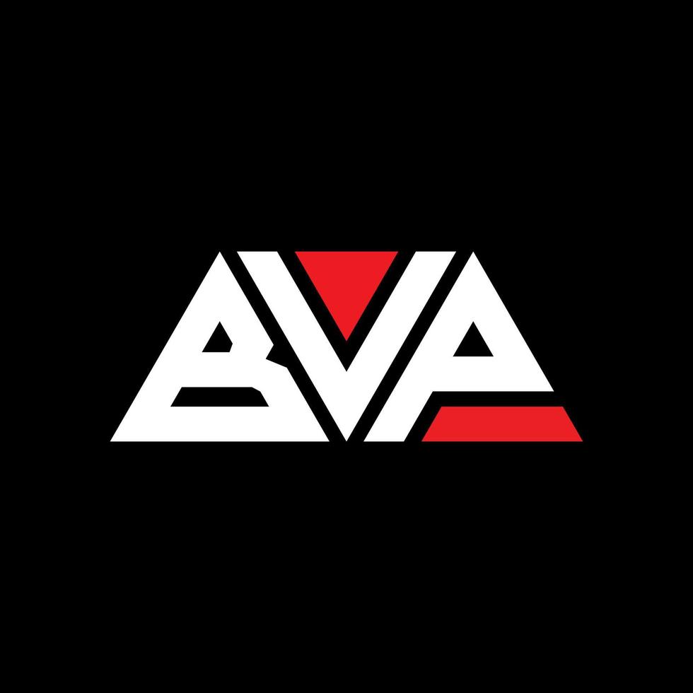 Diseño de logotipo de letra triangular bvp con forma de triángulo. monograma de diseño de logotipo de triángulo bvp. plantilla de logotipo de vector de triángulo bvp con color rojo. logotipo triangular bvp logotipo simple, elegante y lujoso. bvp