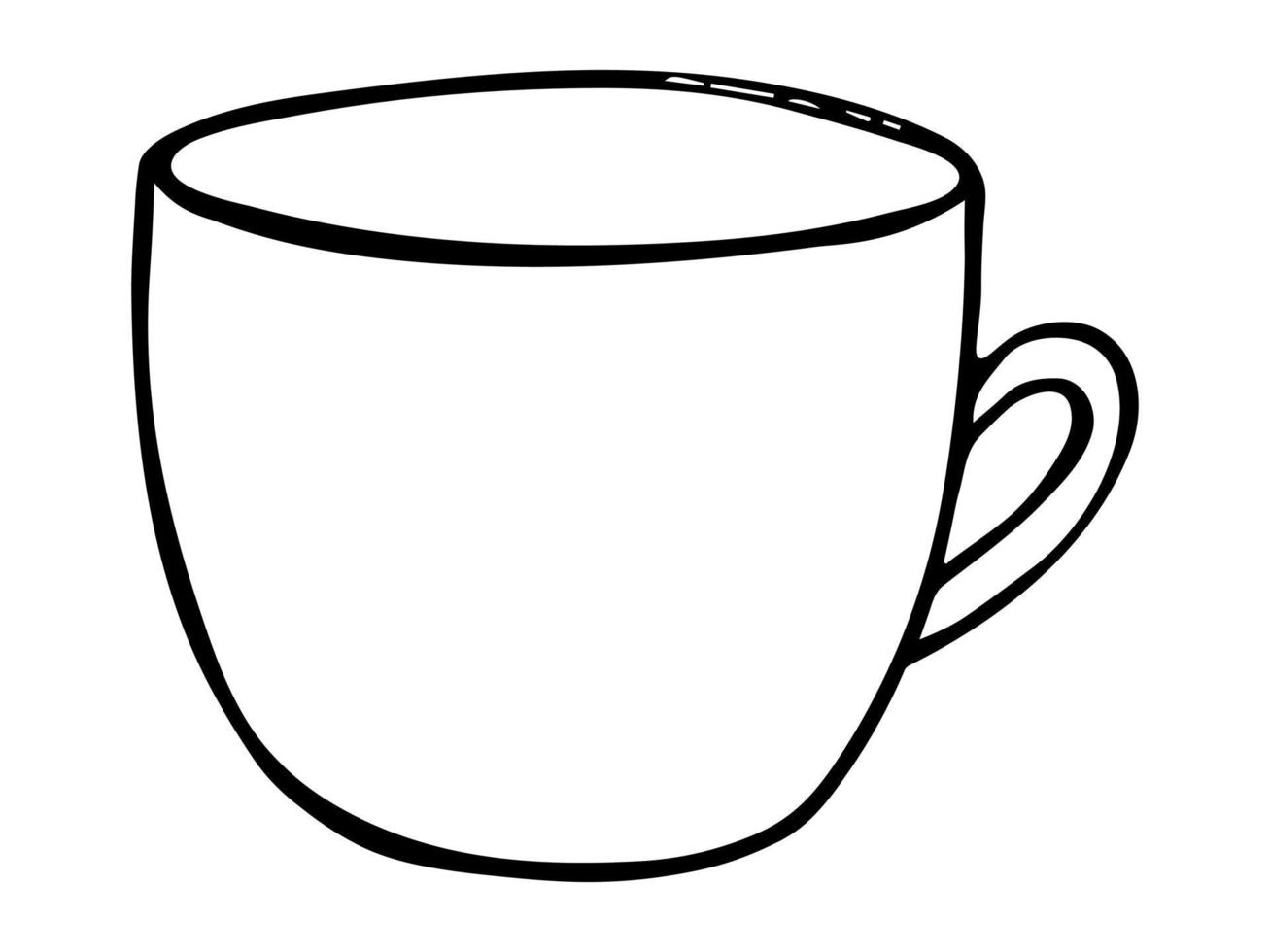 Cute cup of tea or coffee illustration. Simple mug clipart. Cozy home doodle vector