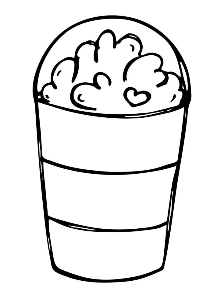 Cute milkshake illustration. Simple cup clipart. Pretty drink doodle vector