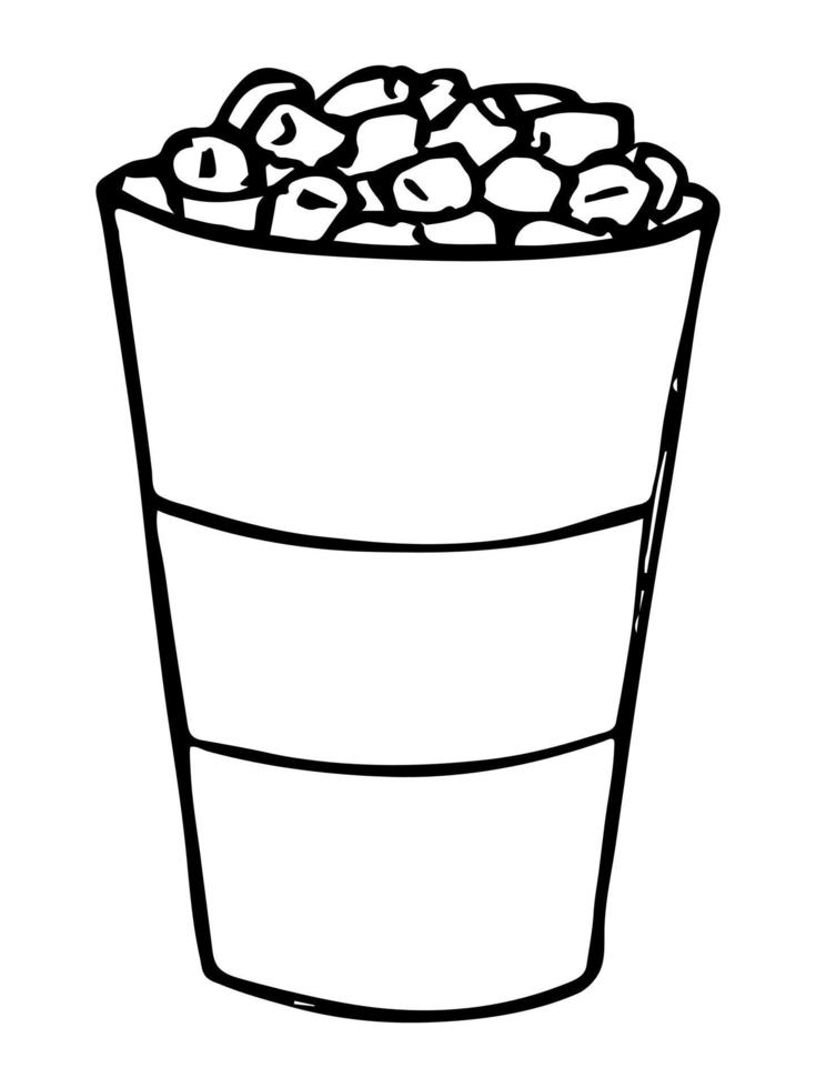 Cute cup of milkshake, coffee or hot chocolate with marshmallow. Simple cocktail clipart vector