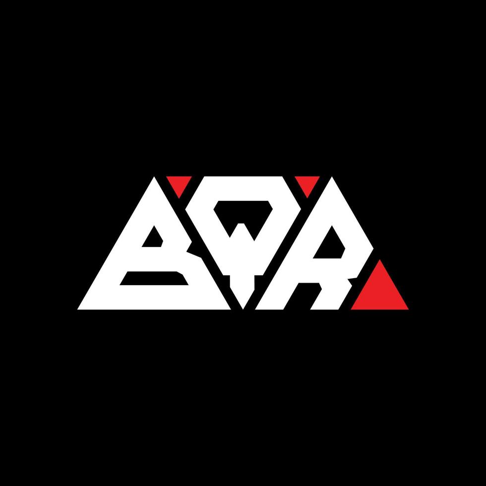 BQR triangle letter logo design with triangle shape. BQR triangle logo design monogram. BQR triangle vector logo template with red color. BQR triangular logo Simple, Elegant, and Luxurious Logo. BQR