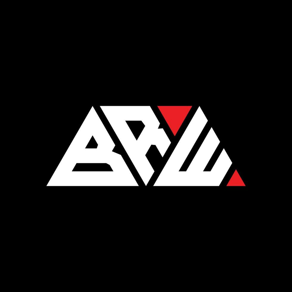 BRW triangle letter logo design with triangle shape. BRW triangle logo design monogram. BRW triangle vector logo template with red color. BRW triangular logo Simple, Elegant, and Luxurious Logo. BRW