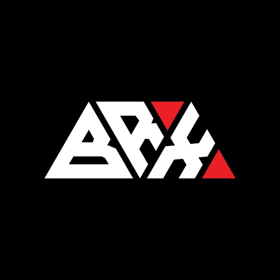 BRX triangle letter logo design with triangle shape. BRX triangle logo design monogram. BRX triangle vector logo template with red color. BRX triangular logo Simple, Elegant, and Luxurious Logo. BRX