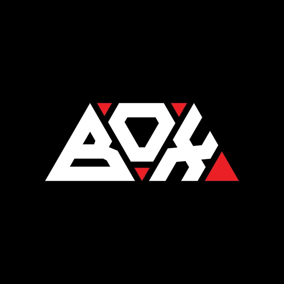 BOX triangle letter logo design with triangle shape. BOX triangle logo design monogram. BOX triangle vector logo template with red color. BOX triangular logo Simple, Elegant, and Luxurious Logo. BOX