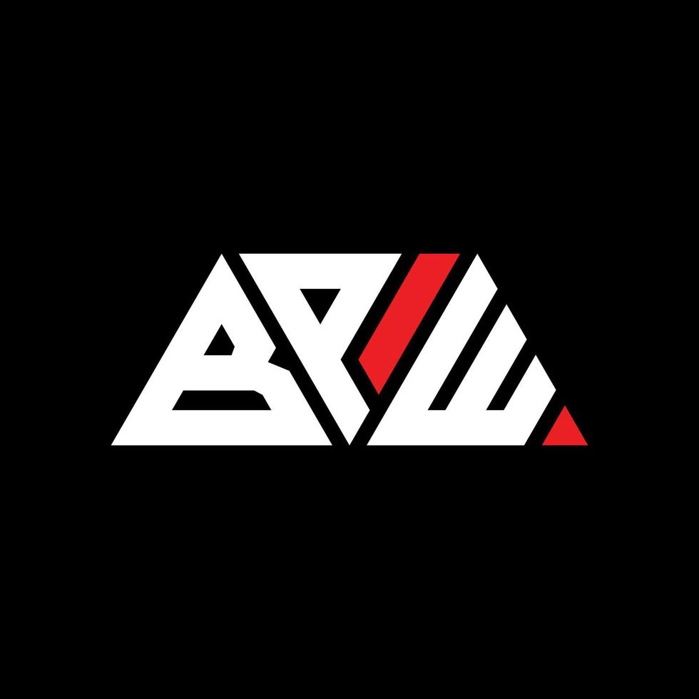 BPW triangle letter logo design with triangle shape. BPW triangle logo design monogram. BPW triangle vector logo template with red color. BPW triangular logo Simple, Elegant, and Luxurious Logo. BPW