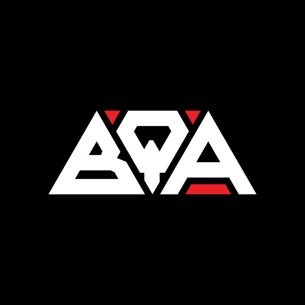 BQA triangle letter logo design with triangle shape. BQA triangle logo design monogram. BQA triangle vector logo template with red color. BQA triangular logo Simple, Elegant, and Luxurious Logo. BQA