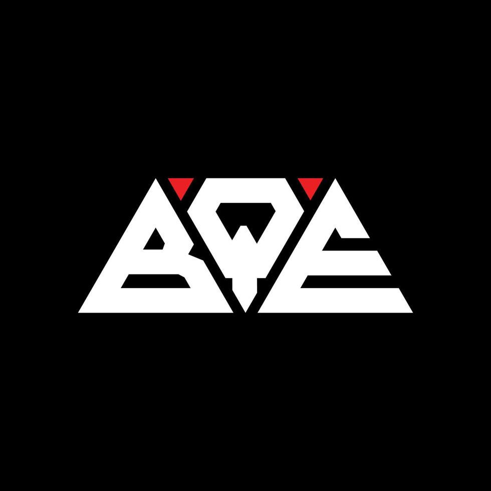 diseño de logotipo de letra triangular bqe con forma de triángulo. monograma de diseño de logotipo de triángulo bqe. plantilla de logotipo de vector de triángulo bqe con color rojo. logotipo triangular bqe logotipo simple, elegante y lujoso. bqe