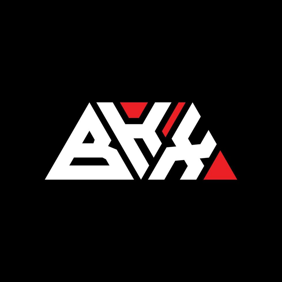 BKX triangle letter logo design with triangle shape. BKX triangle logo design monogram. BKX triangle vector logo template with red color. BKX triangular logo Simple, Elegant, and Luxurious Logo. BKX