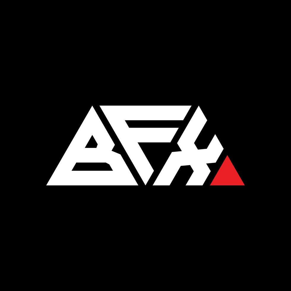 Diseño de logotipo de letra triangular bfx con forma de triángulo. monograma de diseño de logotipo de triángulo bfx. plantilla de logotipo de vector de triángulo bfx con color rojo. logotipo triangular bfx logotipo simple, elegante y lujoso. bfx