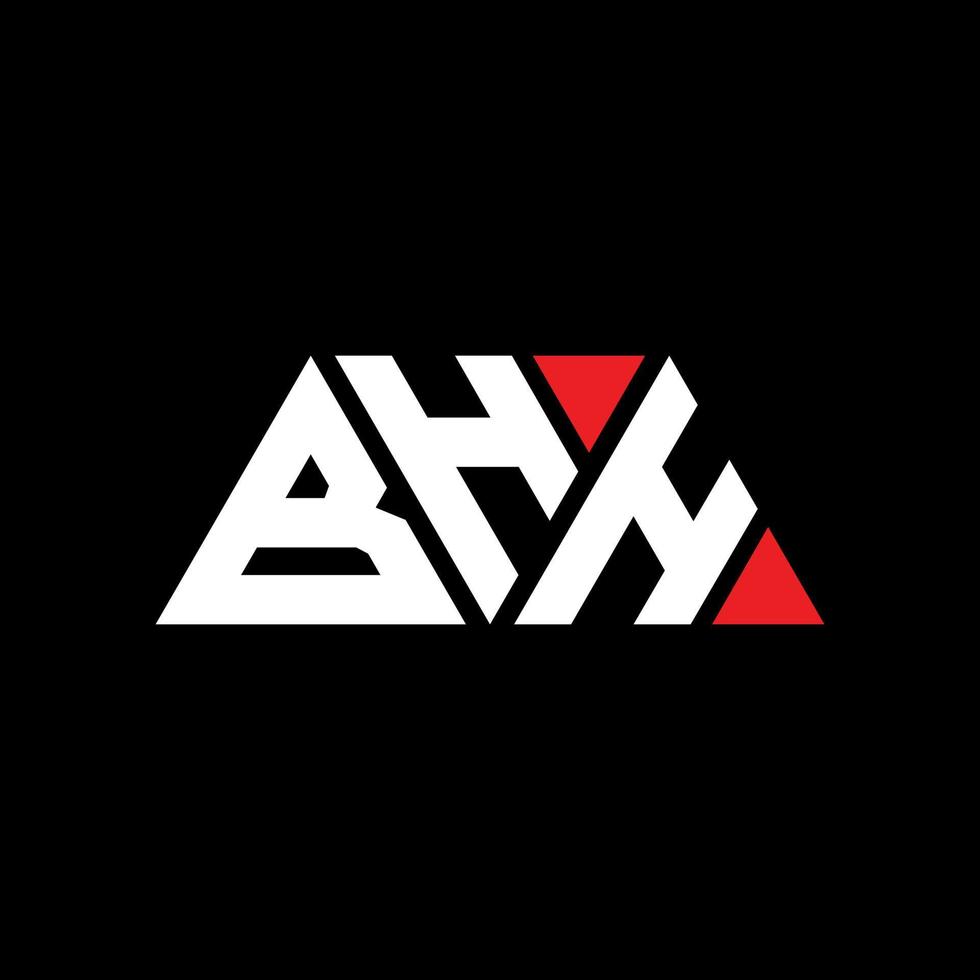 bhh diseño de logotipo de letra triangular con forma de triángulo. monograma de diseño de logotipo de triángulo bhh. plantilla de logotipo de vector de triángulo bhh con color rojo. logo triangular bhh logo simple, elegante y lujoso. bhh