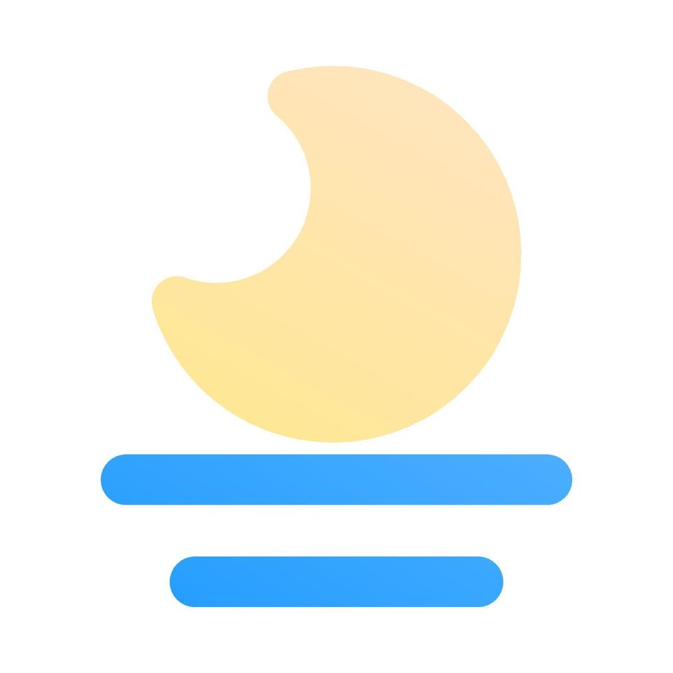 Moonrise Sign with Flat Icon vector