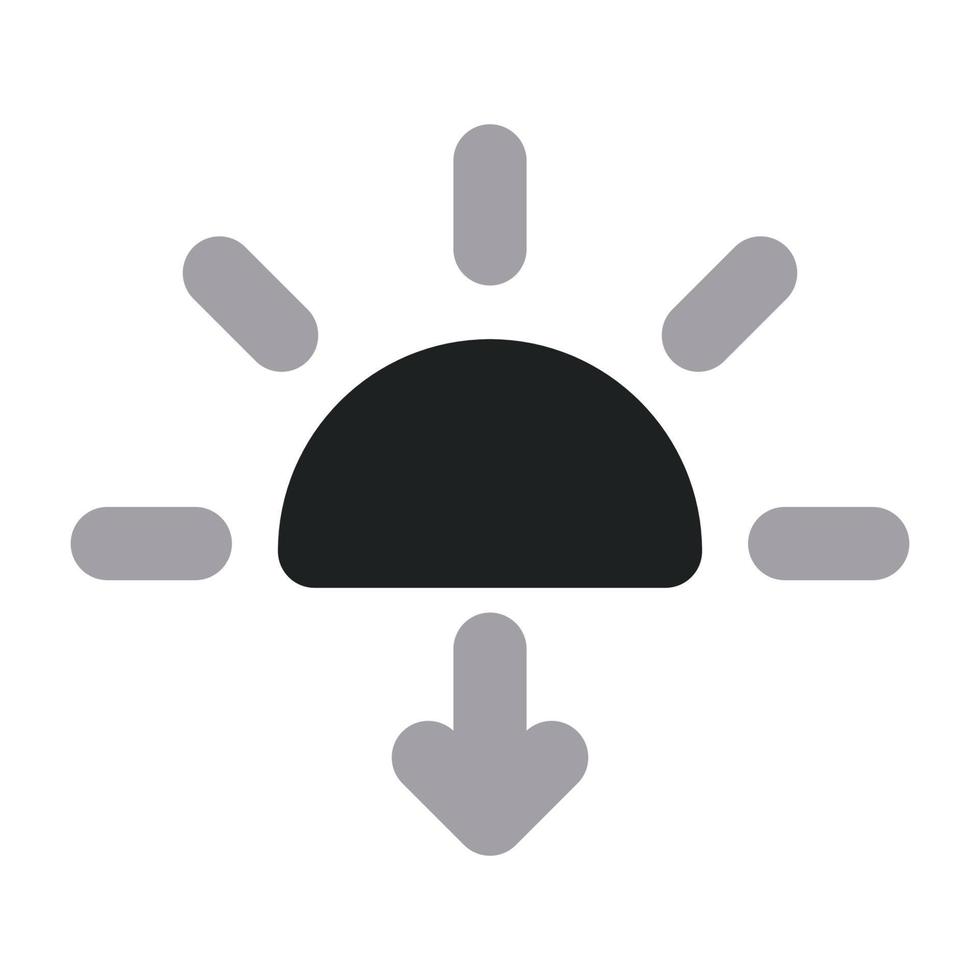 Sunset Sign with Two Tone Icon vector