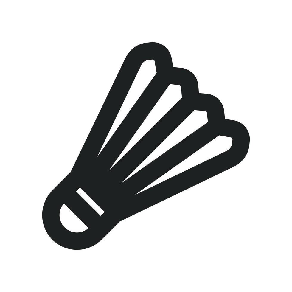 Shuttlecock Icon with Outline Style vector