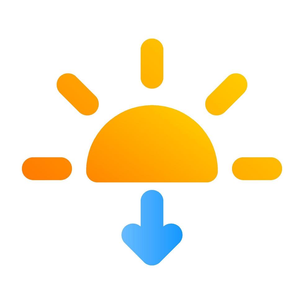 Sunset Sign with Flat Icon vector