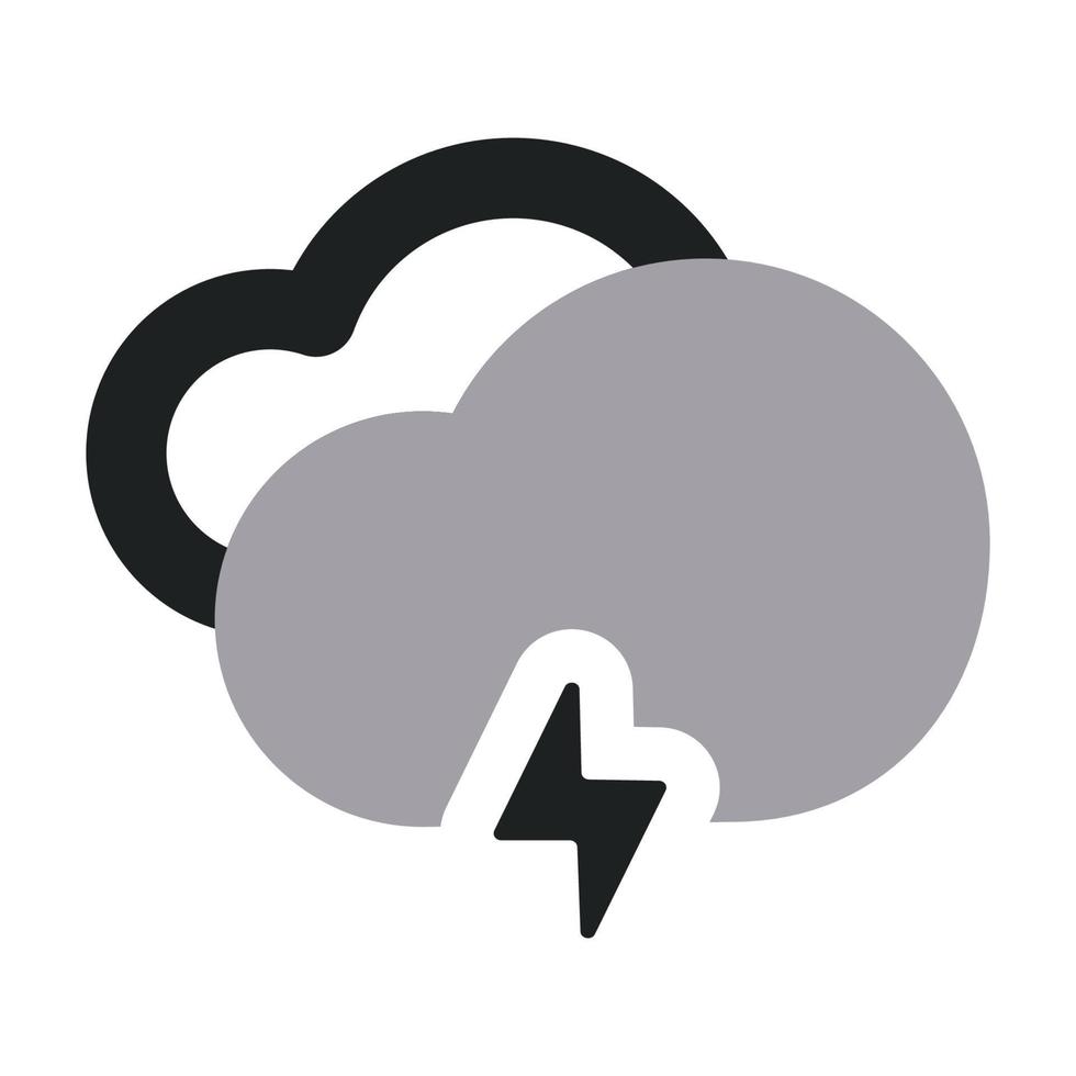 Thunder Cloud with Two Tone Icon vector