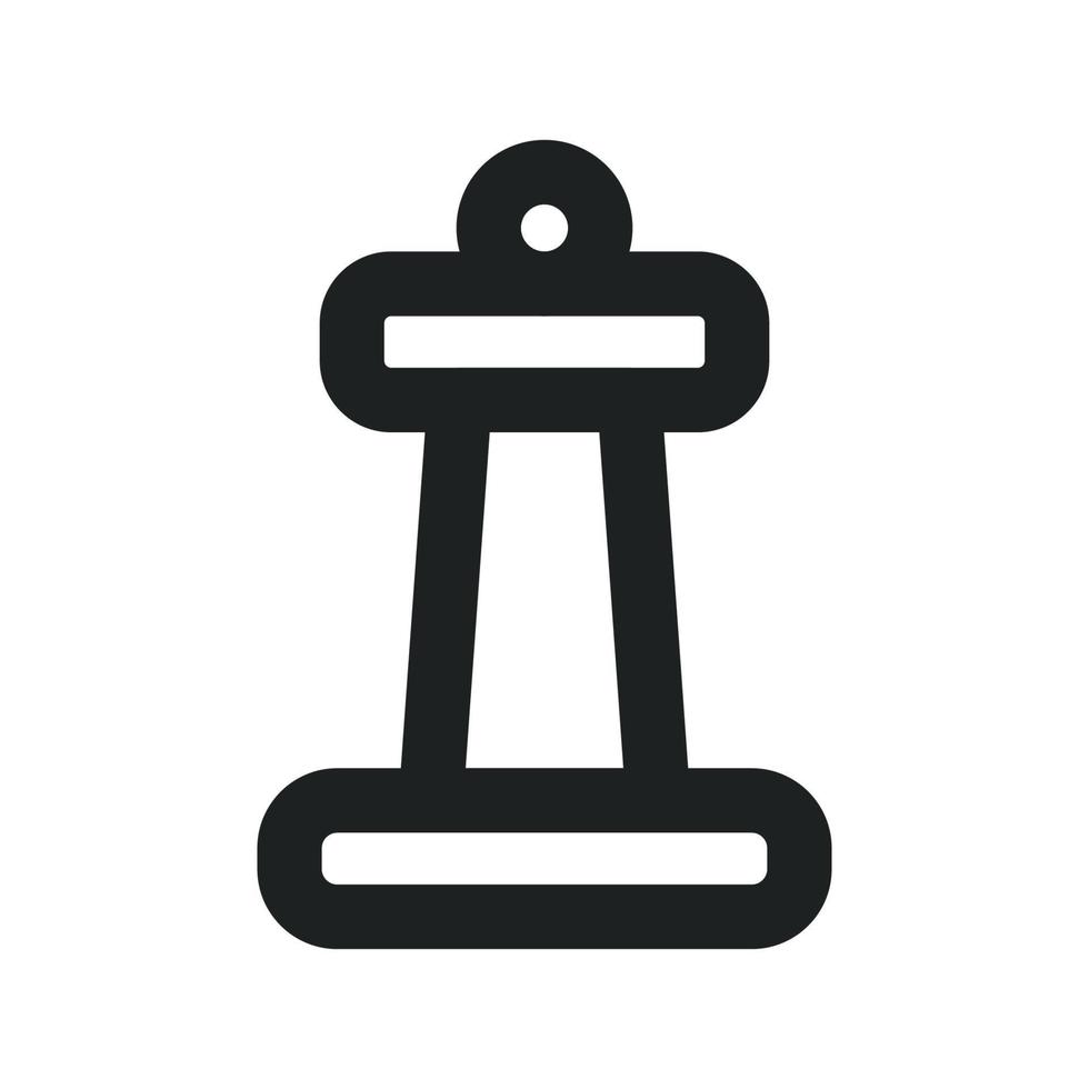 Chess Icon with Outline Style vector