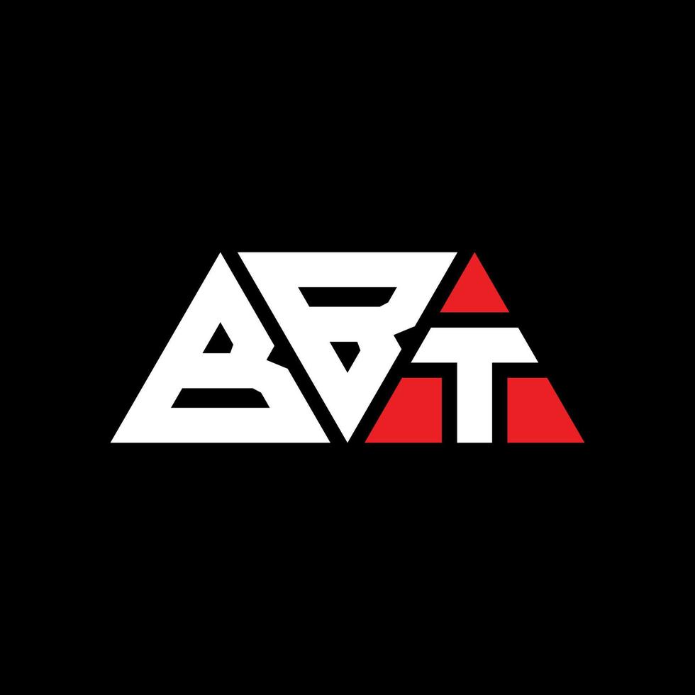 diseño de logotipo de letra de triángulo bbt con forma de triángulo. monograma de diseño de logotipo de triángulo bbt. plantilla de logotipo de vector de triángulo bbt con color rojo. logotipo triangular bbt logotipo simple, elegante y lujoso. bbt