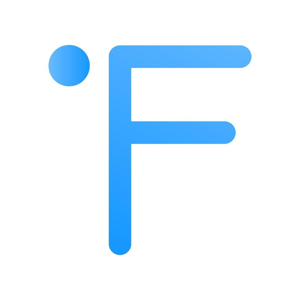 Fahrenheit Sign with Flat Icon vector