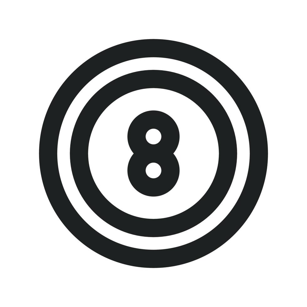 Billiard Ball with Outline Style vector