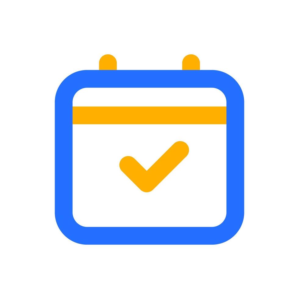 Schedule Icon with Outline Color vector