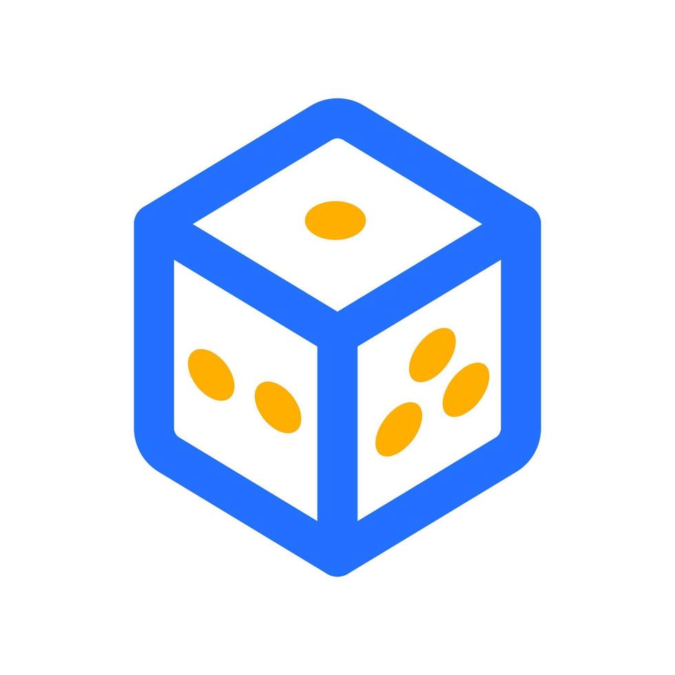 Dice Cube with Outline Color vector