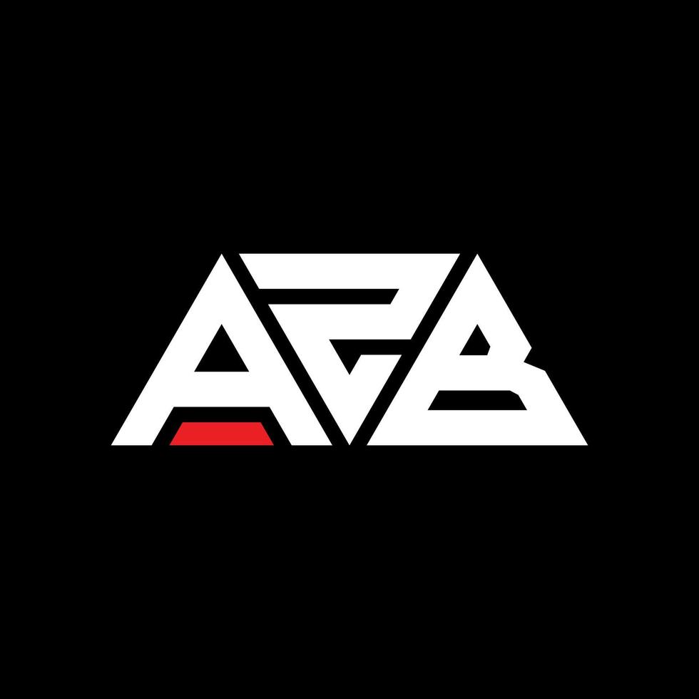 AZB triangle letter logo design with triangle shape. AZB triangle logo design monogram. AZB triangle vector logo template with red color. AZB triangular logo Simple, Elegant, and Luxurious Logo. AZB