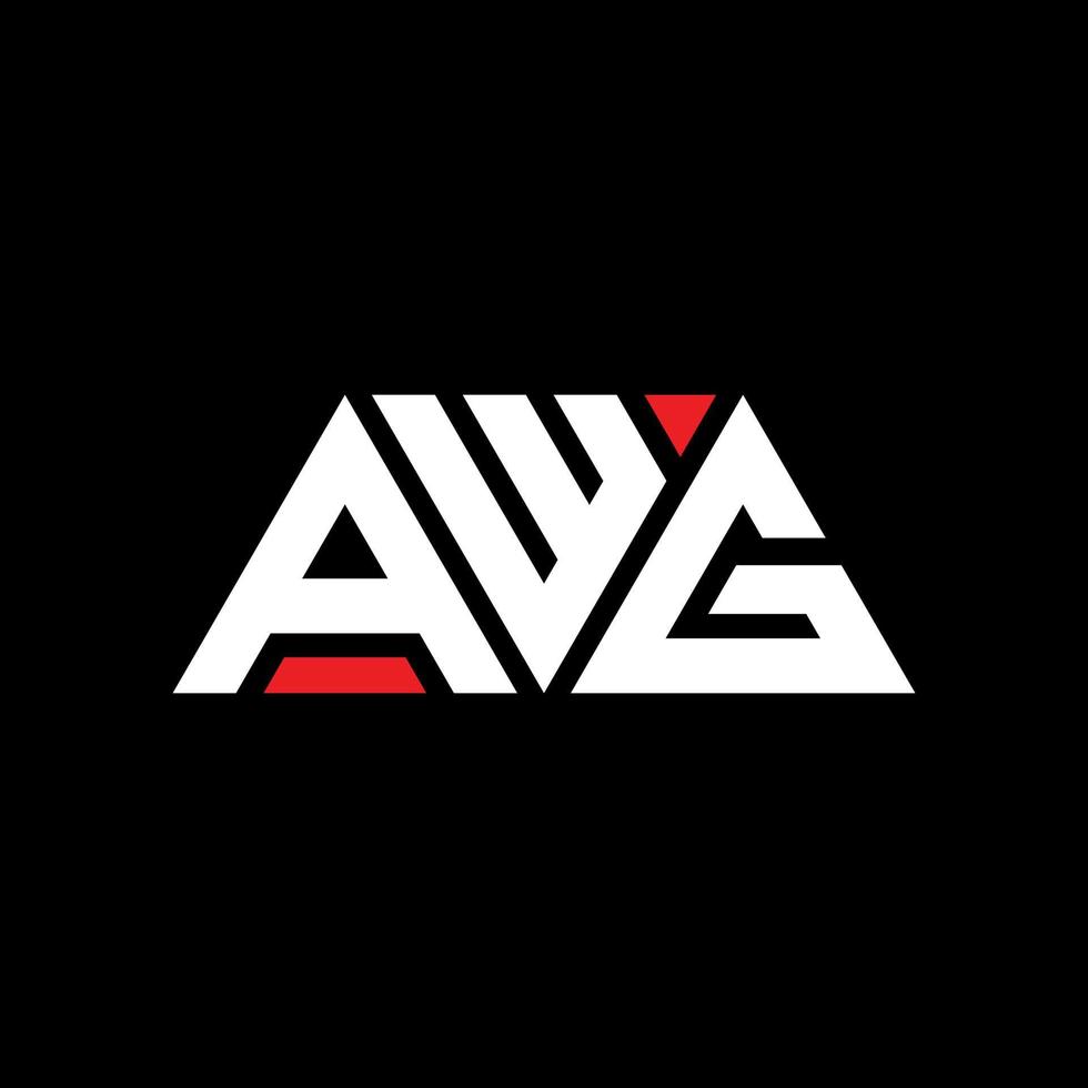 AWG triangle letter logo design with triangle shape. AWG triangle logo design monogram. AWG triangle vector logo template with red color. AWG triangular logo Simple, Elegant, and Luxurious Logo. AWG