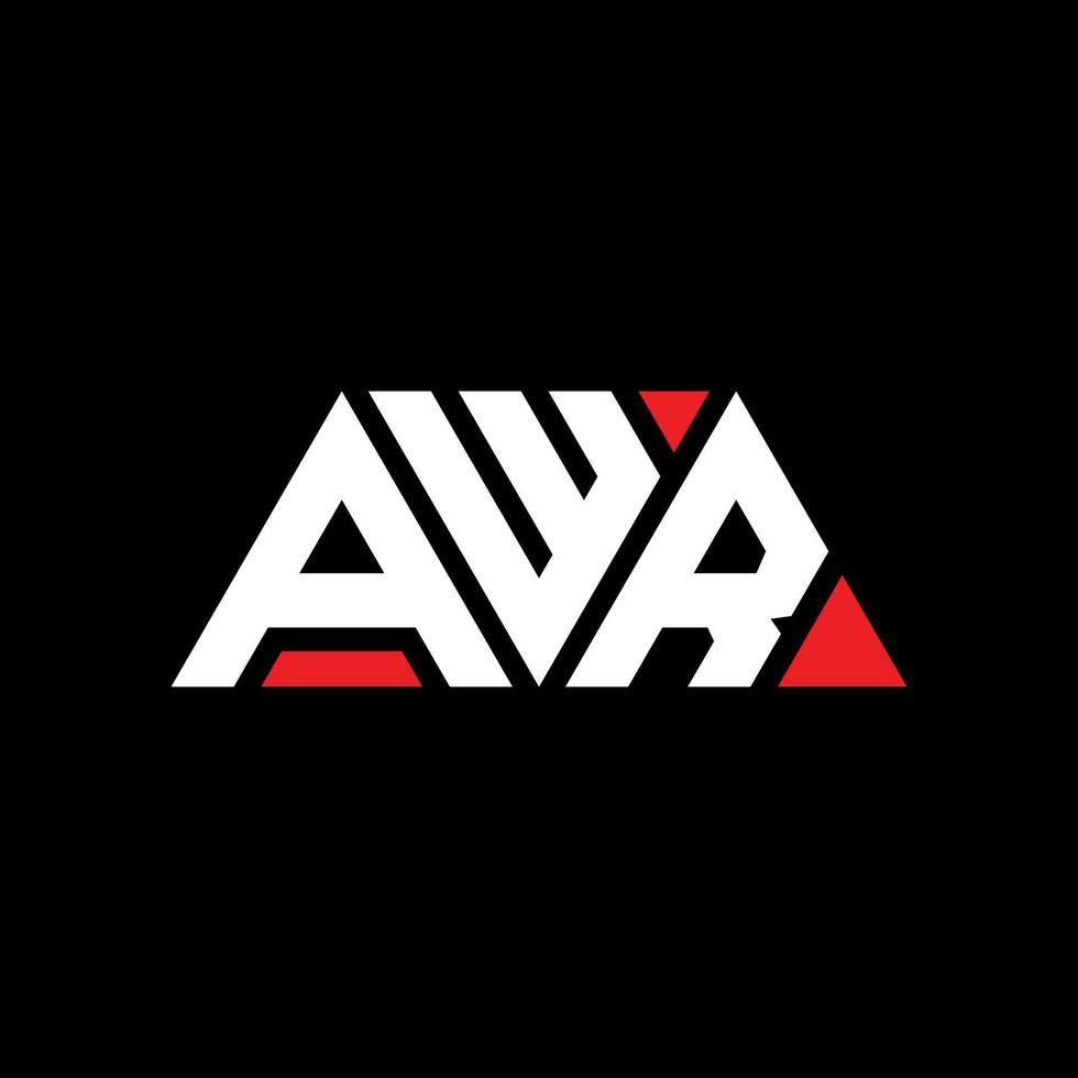 diseño de logotipo de letra de triángulo awr con forma de triángulo. monograma de diseño del logotipo del triángulo awr. plantilla de logotipo de vector de triángulo awr con color rojo. logotipo triangular awr logotipo simple, elegante y lujoso. awr