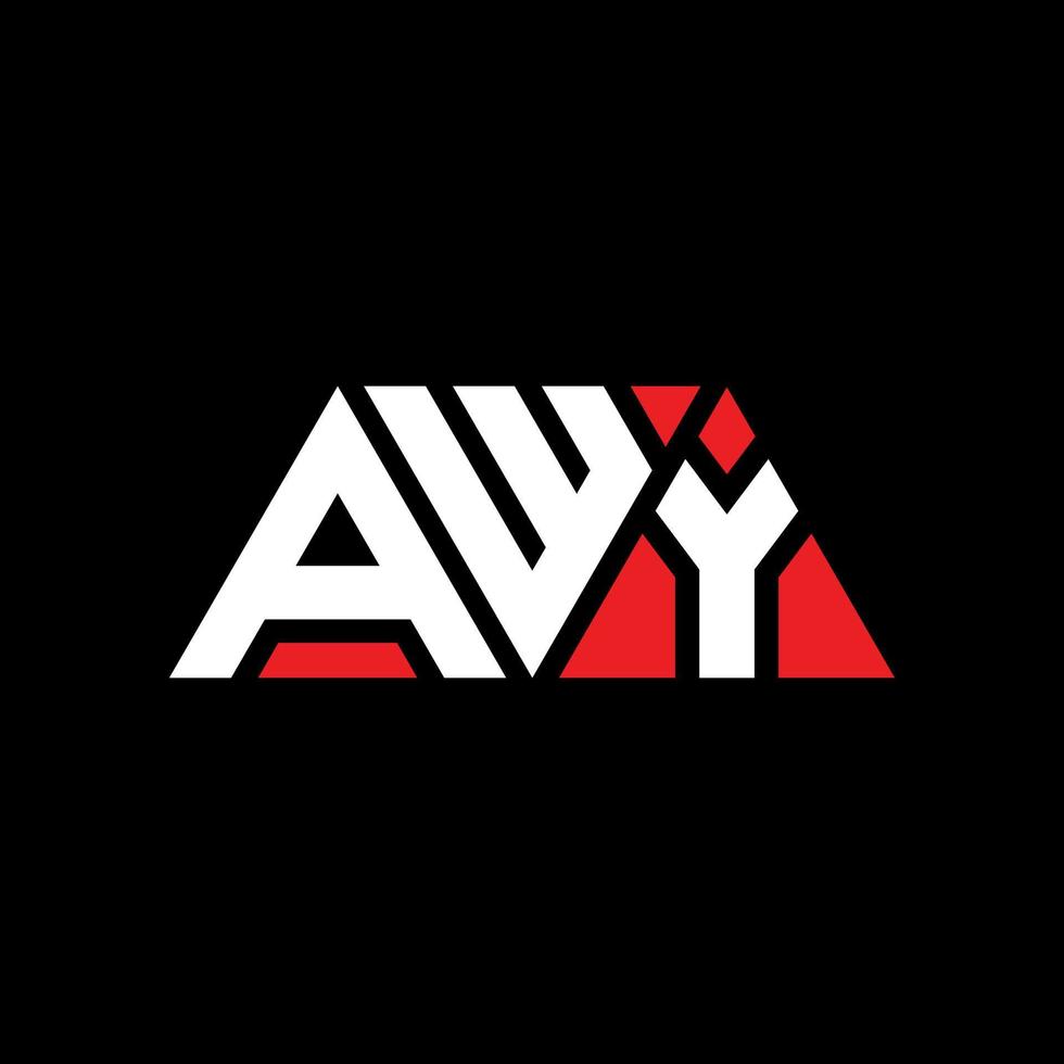 AWY triangle letter logo design with triangle shape. AWY triangle logo design monogram. AWY triangle vector logo template with red color. AWY triangular logo Simple, Elegant, and Luxurious Logo. AWY