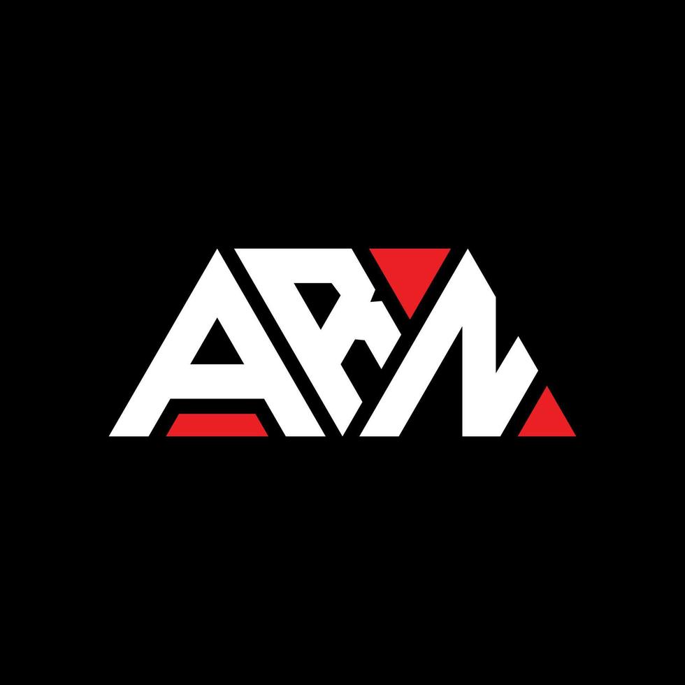 ARN triangle letter logo design with triangle shape. ARN triangle logo design monogram. ARN triangle vector logo template with red color. ARN triangular logo Simple, Elegant, and Luxurious Logo. ARN