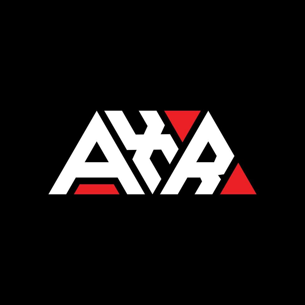 AXR triangle letter logo design with triangle shape. AXR triangle logo design monogram. AXR triangle vector logo template with red color. AXR triangular logo Simple, Elegant, and Luxurious Logo. AXR